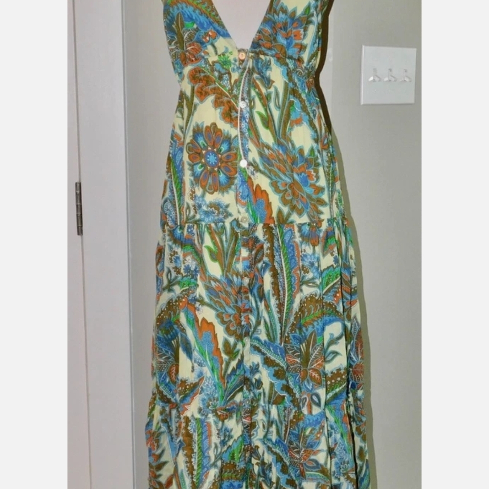 House Of Harlow Floral Maxi Dress in Blue and Green